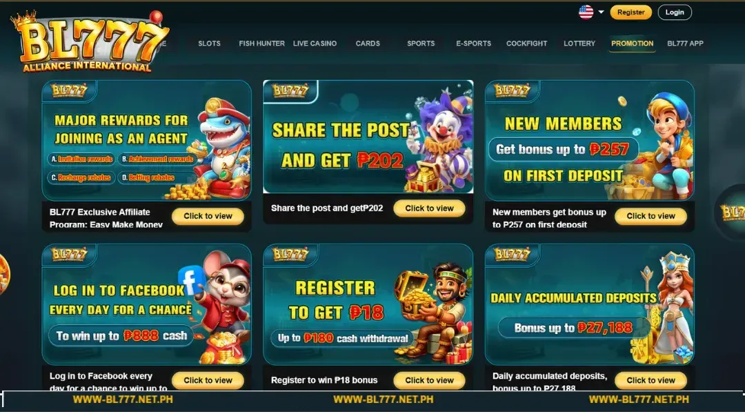 List of top attractive promotions happening on BL777 website